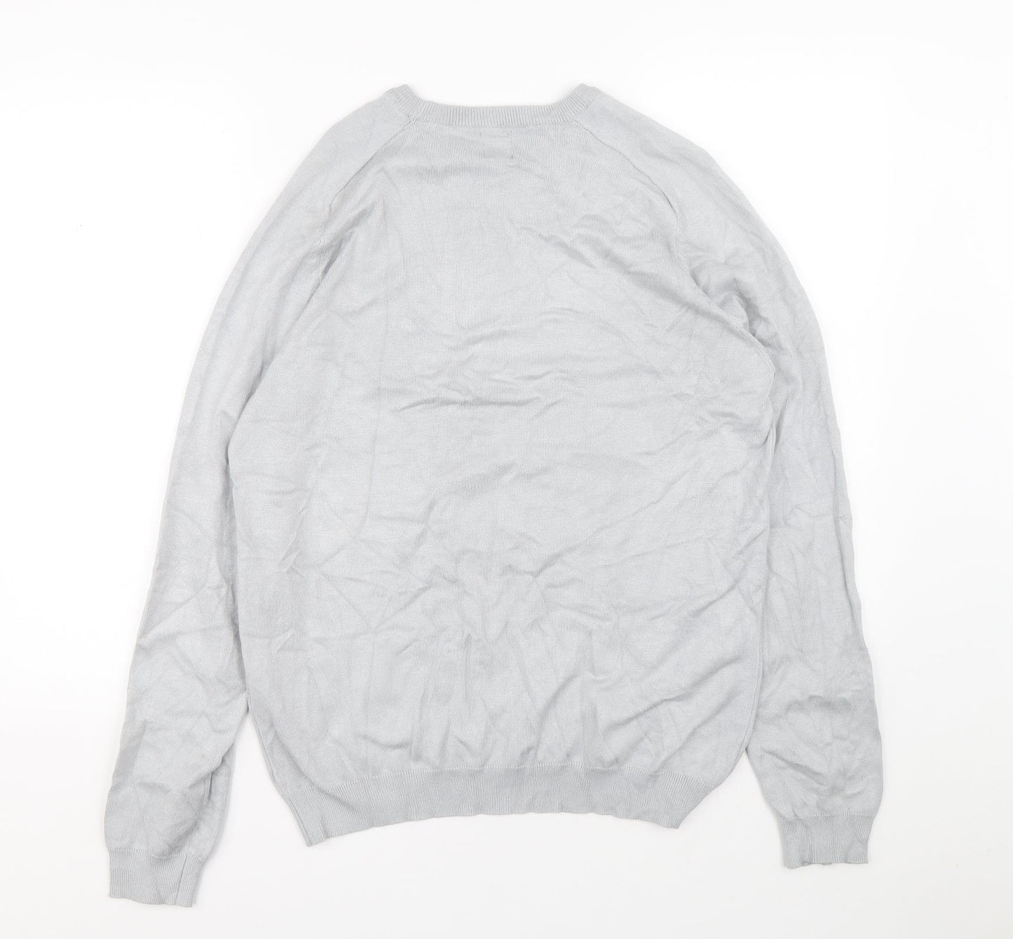 River Island Womens Grey Crew Neck Viscose Pullover Jumper Size M - Bee
