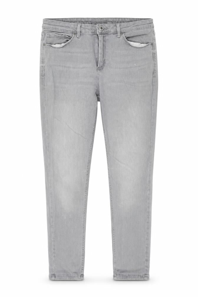 Marks & Spencer Womens Grey Cotton Skinny Jeans Size 12 L27 in Regular Zip