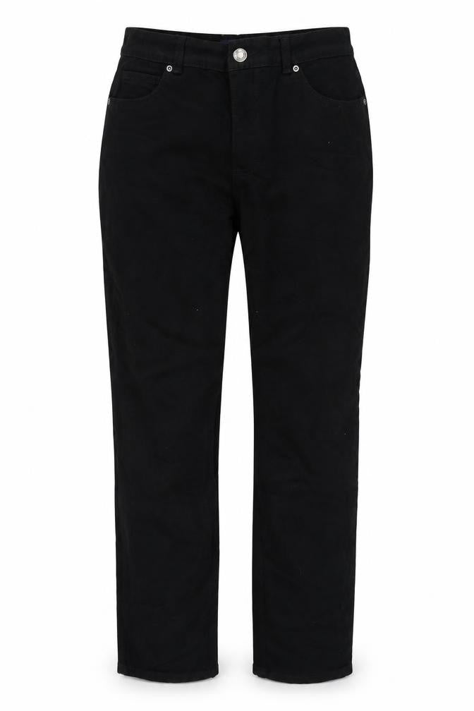 Basic Editions Womens Black Cotton Tapered Jeans Size 8 L28 in Regular Zip