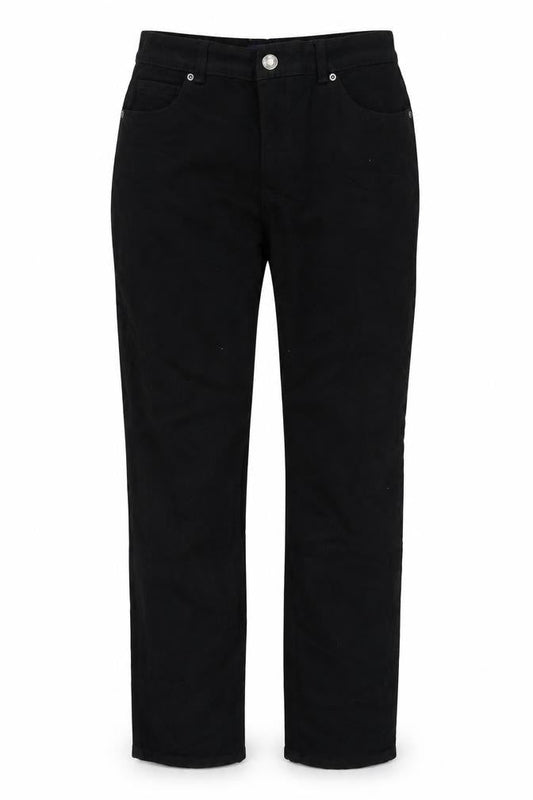Basic Editions Womens Black Cotton Tapered Jeans Size 8 L28 in Regular Zip