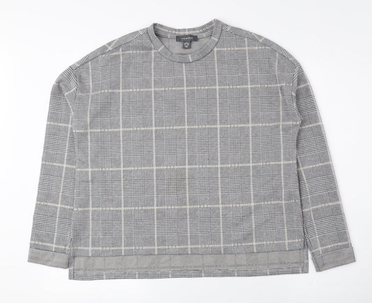 Primark Womens Grey Plaid Polyester Pullover Sweatshirt Size S Pullover