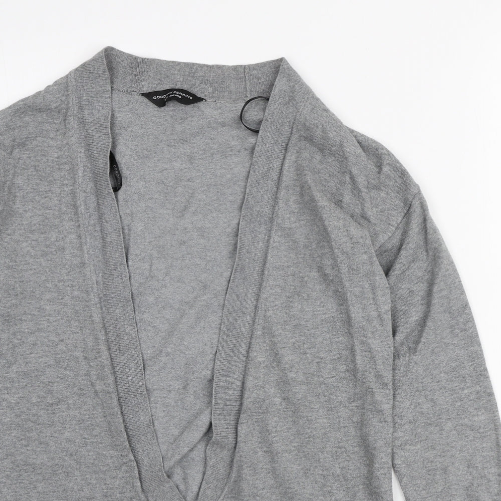Dorothy Perkins Womens Grey V-Neck Polyamide Cardigan Jumper Size 12
