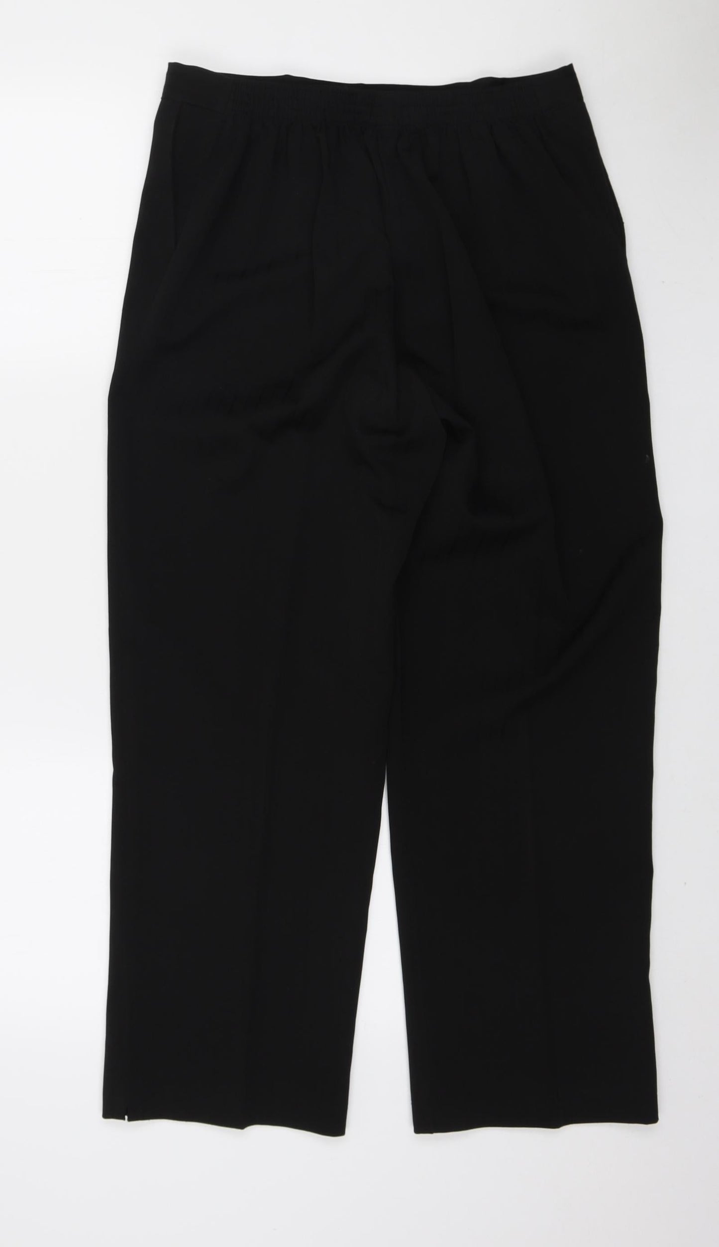 Preworn Womens Black Polyester Trousers Size 18 L25 in Regular