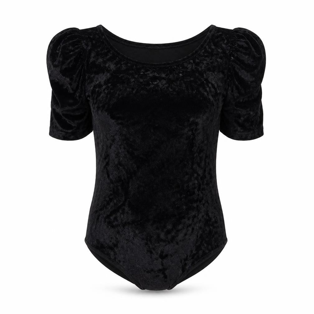 MaterialGirl Womens Black Polyamide Bodysuit One-Piece Size S Snap