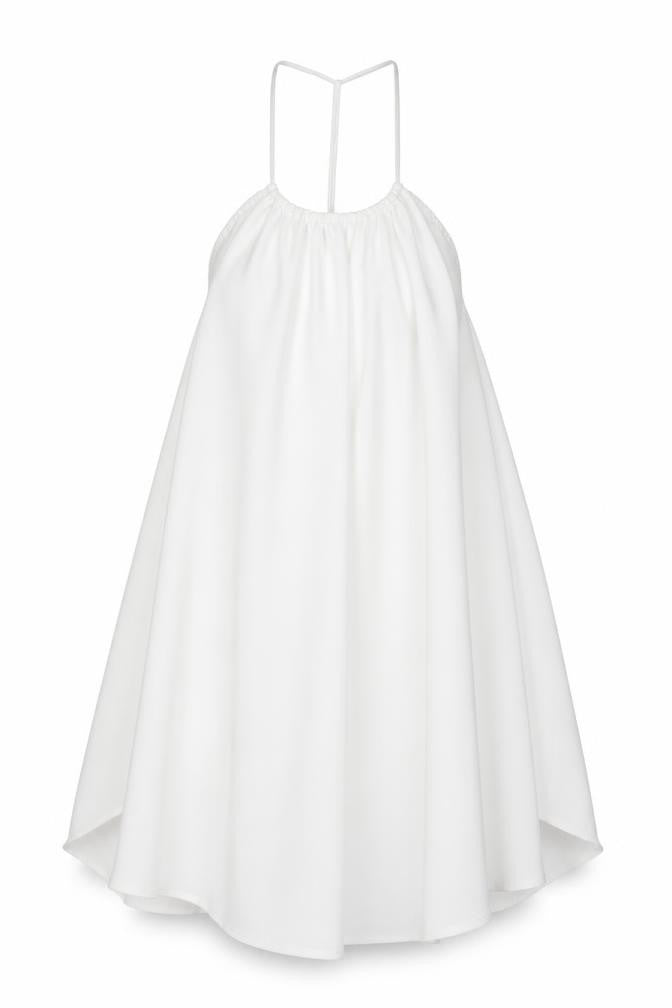 Zara Womens White Polyester Tank Dress Size S Halter Pullover