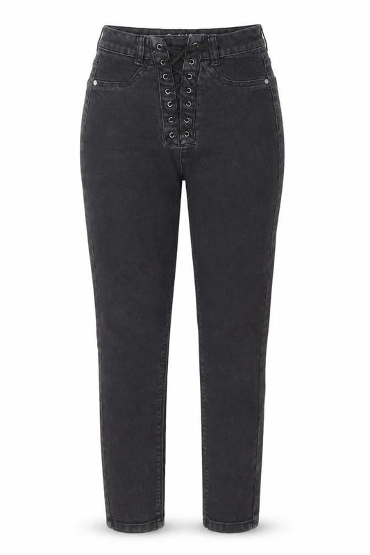 Missguided Womens Black Cotton Skinny Jeans Size 4 L28 in Regular Button - Lace up detail on front