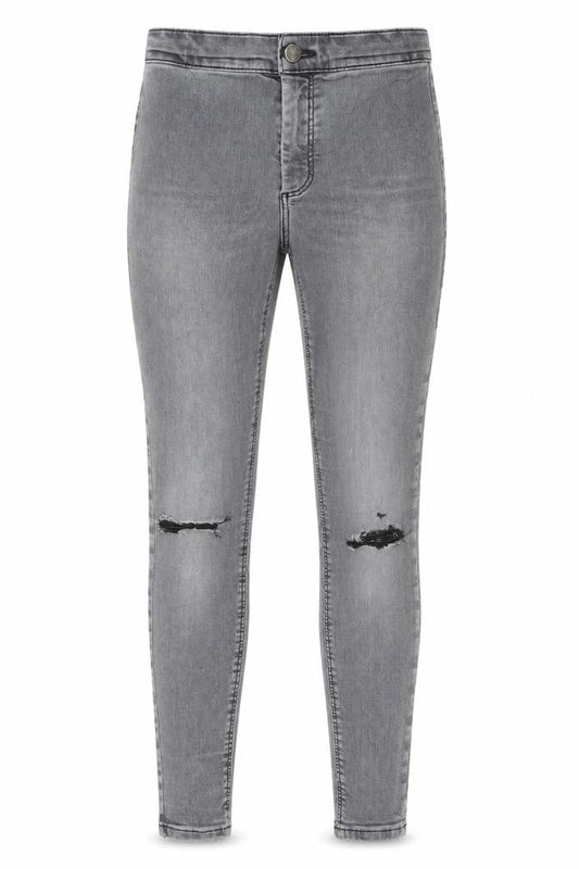 Topshop Womens Grey Cotton Skinny Jeans Size 26 in L25 in Regular Zip