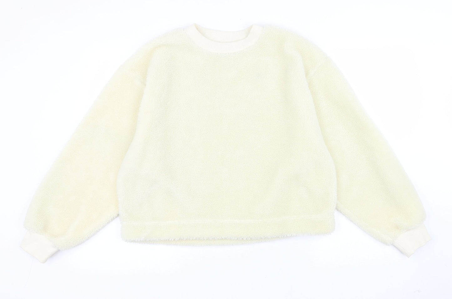 Topshop Womens Ivory Polyester Pullover Sweatshirt Size 8 Pullover