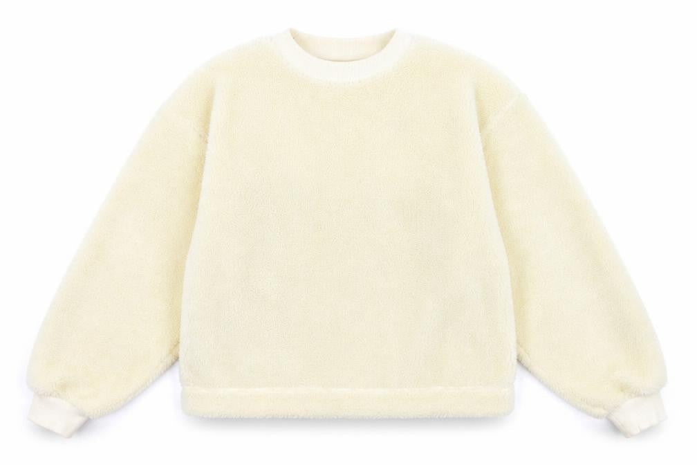 Topshop Womens Ivory Polyester Pullover Sweatshirt Size 8 Pullover