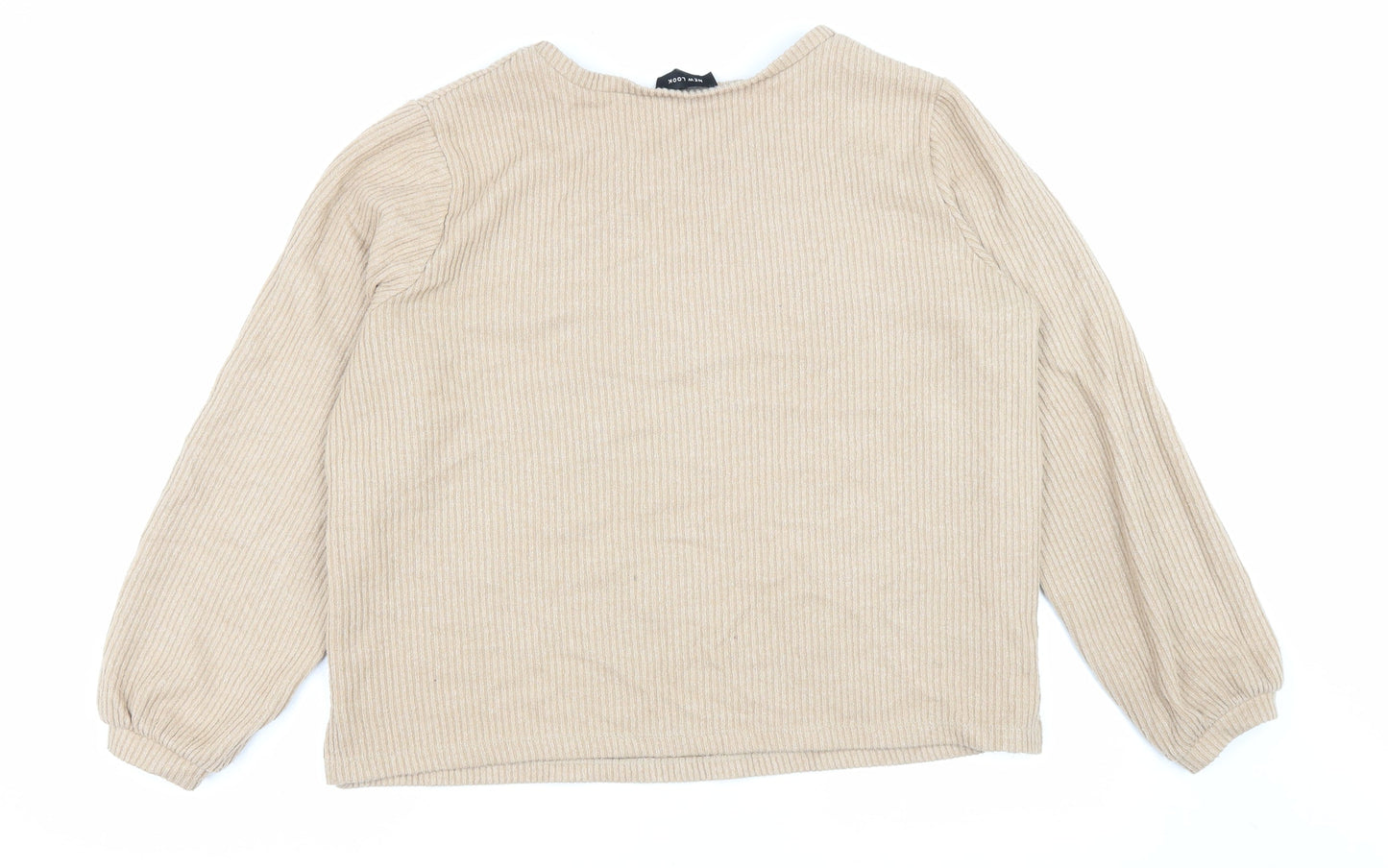 New Look Womens Beige Polyester Pullover Sweatshirt Size L Pullover
