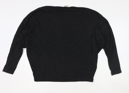 River Island Womens Grey Round Neck Polyester Pullover Jumper Size 12
