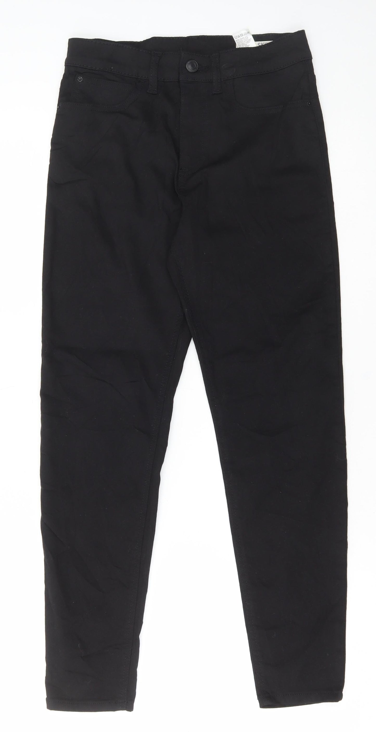Marks and Spencer Womens Black Cotton Skinny Jeans Size 6 L27 in Regular Button