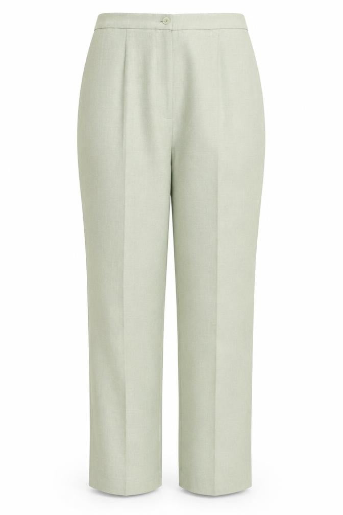 Classics Womens Green Polyester Trousers Size 16 L29 in Regular Zip