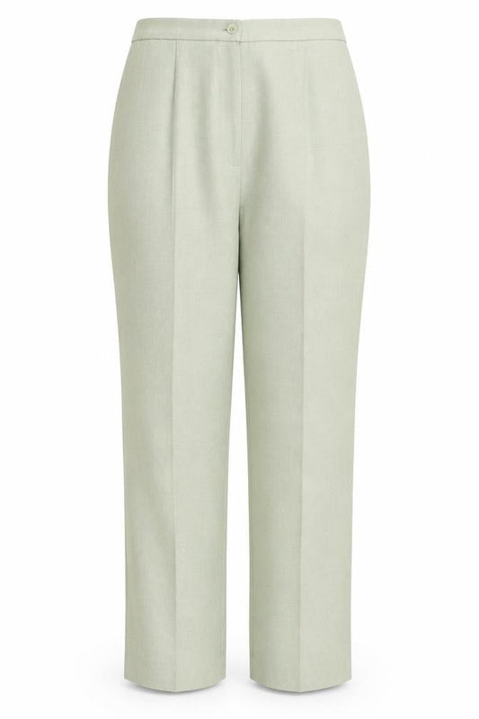 Classics Womens Green Polyester Trousers Size 16 L29 in Regular Zip