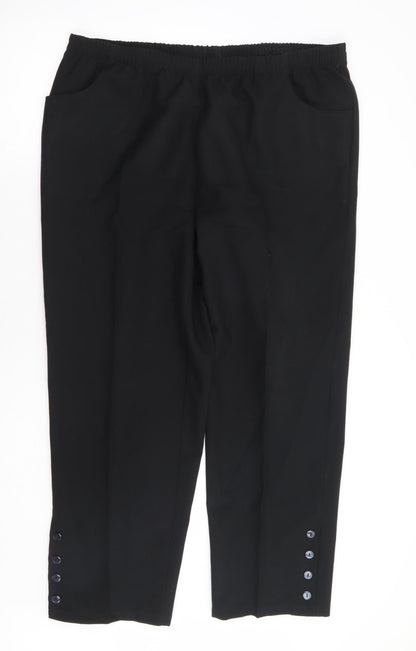 Preworn Womens Black Polyester Trousers Size 38 in L28 in Regular