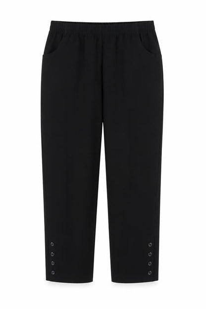 Preworn Womens Black Polyester Trousers Size 38 in L28 in Regular