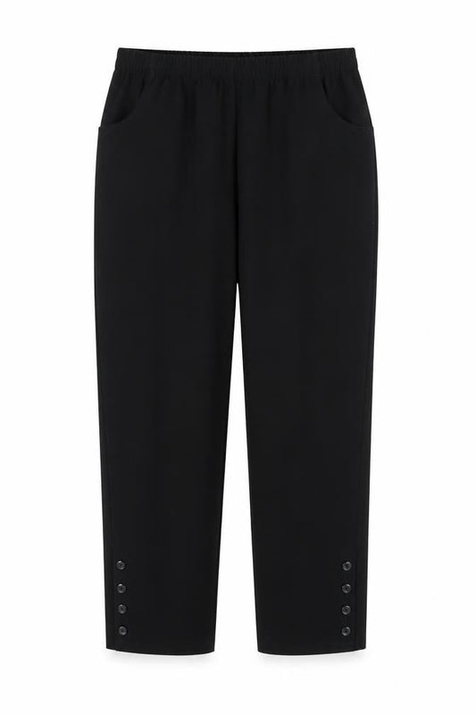 Preworn Womens Black Polyester Trousers Size 38 in L28 in Regular
