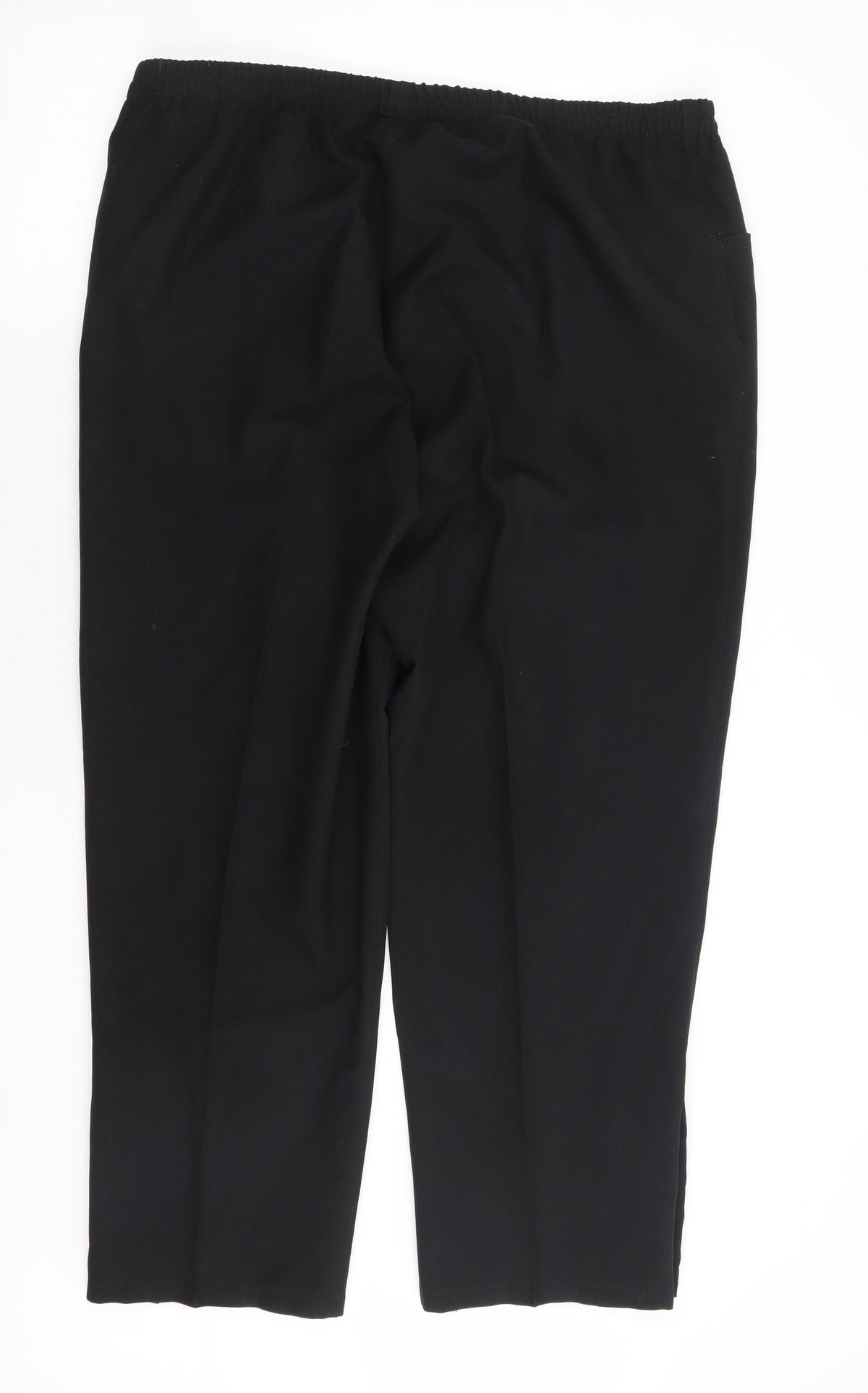 Preworn Womens Black Polyester Trousers Size 38 in L28 in Regular