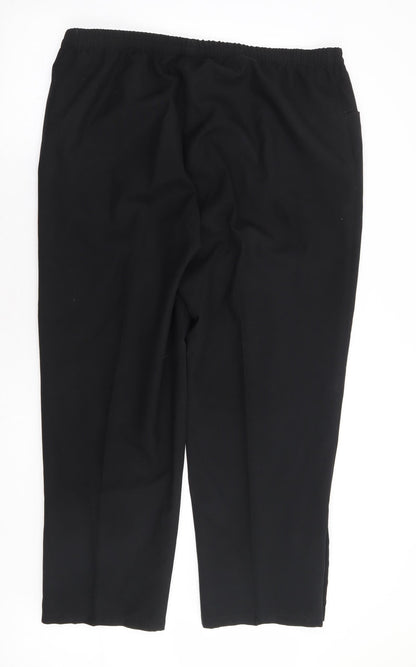 Preworn Womens Black Polyester Trousers Size 38 in L28 in Regular