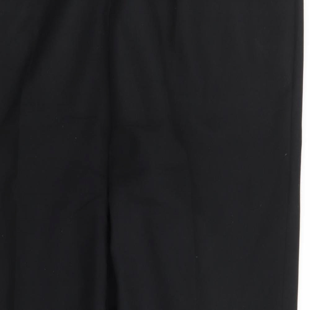 Preworn Womens Black Polyester Trousers Size 38 in L28 in Regular