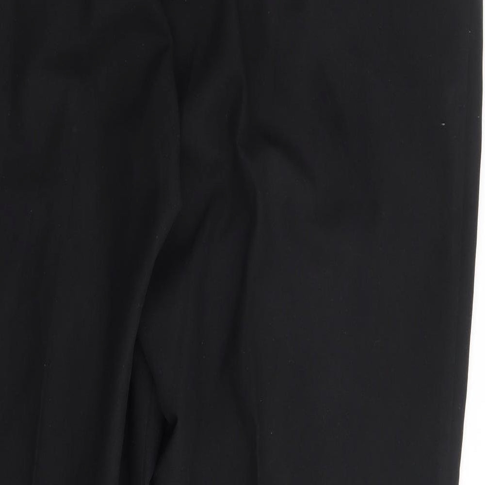 Preworn Womens Black Polyester Trousers Size 38 in L28 in Regular