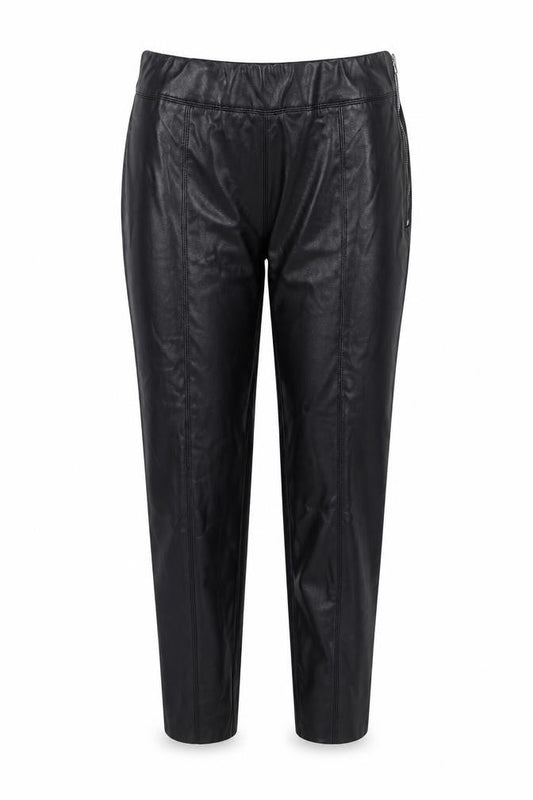 Topshop Womens Black Polyurethane Trousers Size 8 L27 in Regular Zip - Leather Look