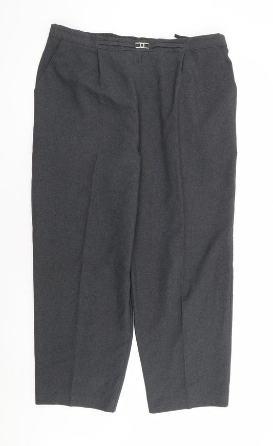 Mia Moda Womens Grey Polyester Trousers Size 20 L27 in Regular
