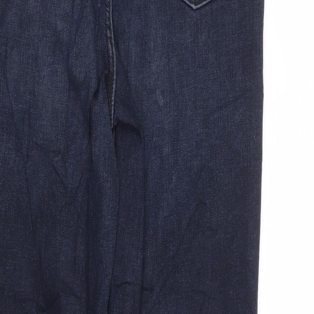Marks and Spencer Womens Blue Cotton Skinny Jeans Size 8 L28 in Regular Zip - Supersoft