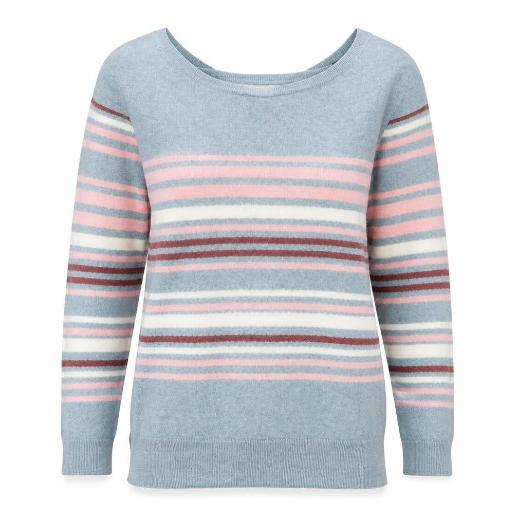 Promod Womens Multicoloured Boat Neck Striped Viscose Pullover Jumper Size S