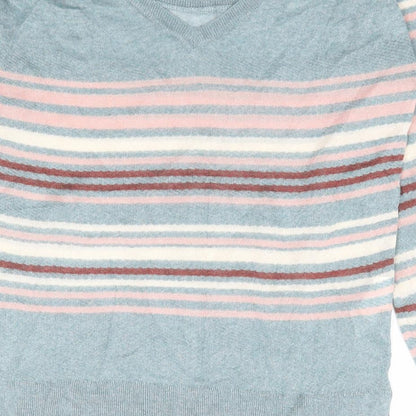Promod Womens Multicoloured Boat Neck Striped Viscose Pullover Jumper Size S
