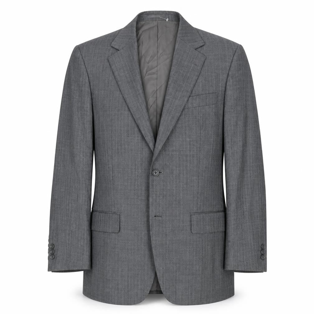 Brook Tavener Mens Grey Polyester Jacket Suit Jacket Size 40
