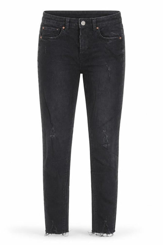 Denim & Co. Womens Black Cotton Skinny Jeans Size 8 L28 in Regular Button