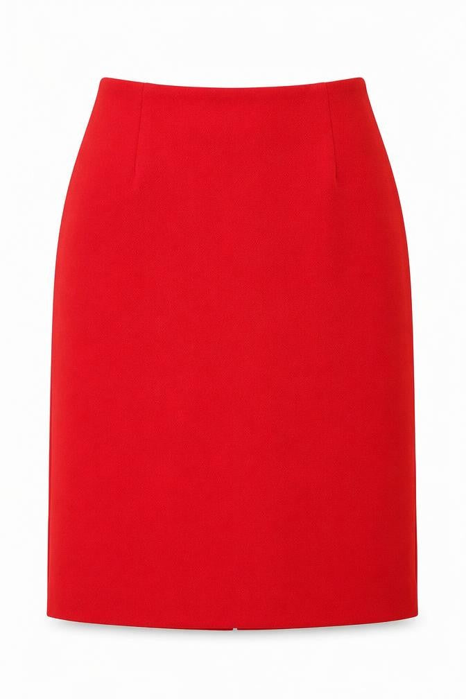 Michele H Womens Red Polyester A-Line Skirt Size 30 in Zip