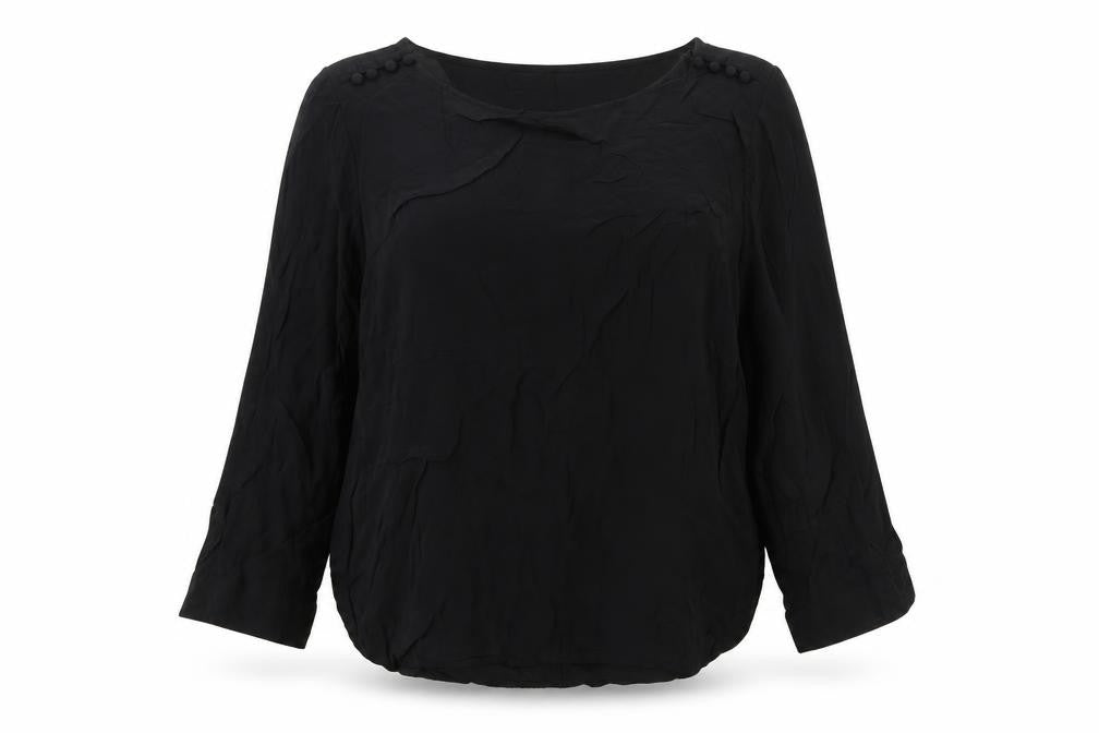 Gap Womens Black Viscose Basic Blouse Size M Round Neck