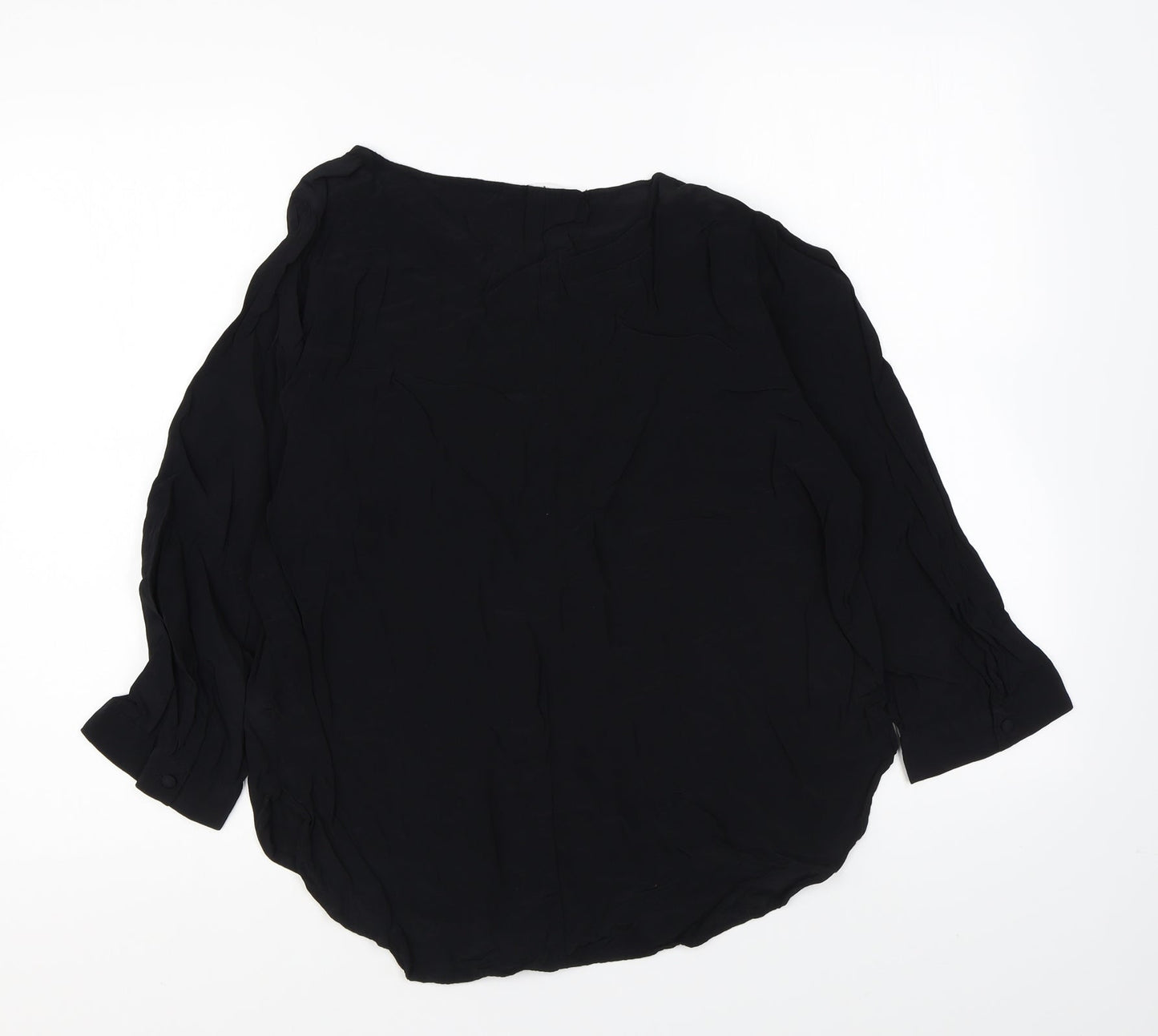 Gap Womens Black Viscose Basic Blouse Size M Round Neck