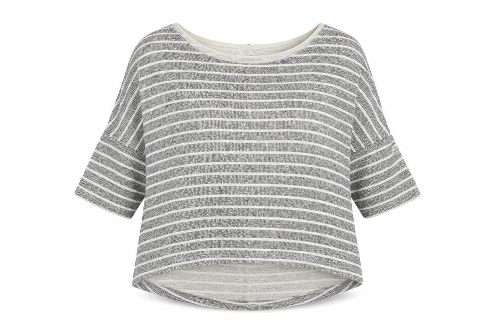 Select Womens Grey Boat Neck Striped Viscose Pullover Jumper Size 14