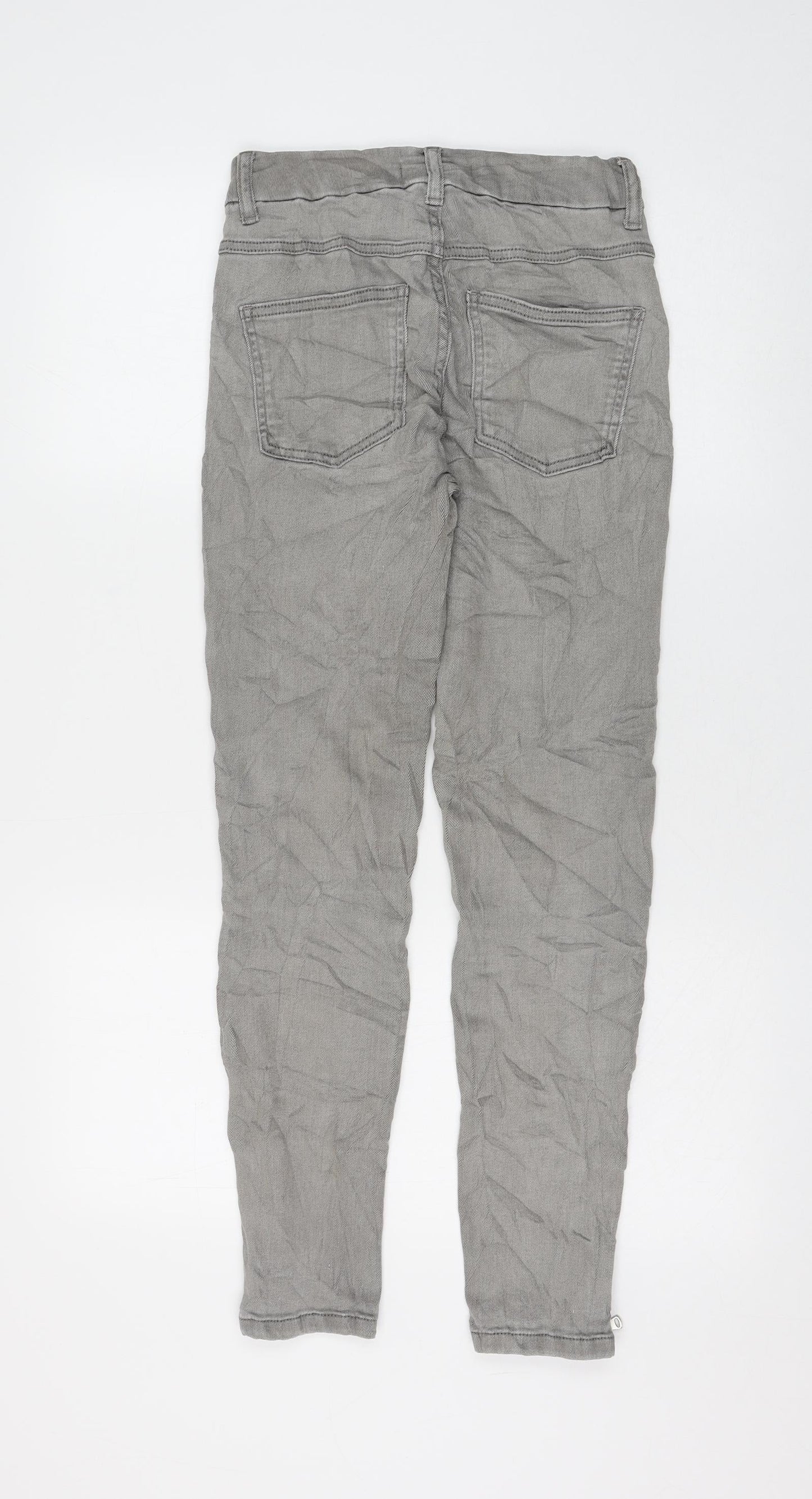Marks and Spencer Womens Grey Cotton Skinny Jeans Size 8 L28 in Regular Zip
