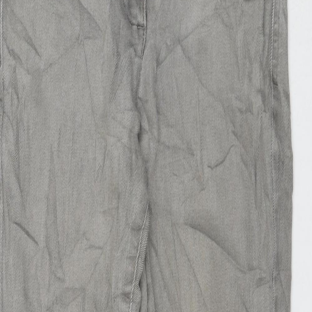 Marks and Spencer Womens Grey Cotton Skinny Jeans Size 8 L28 in Regular Zip