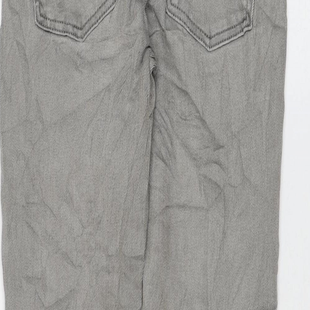Marks and Spencer Womens Grey Cotton Skinny Jeans Size 8 L28 in Regular Zip