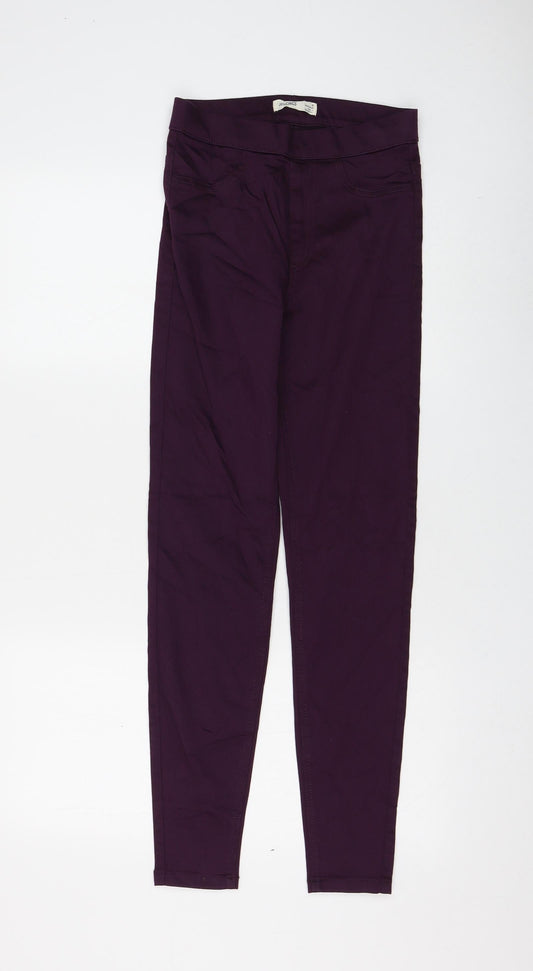 Marks and Spencer Womens Purple Cotton Jegging Jeans Size 6 L28 in Regular