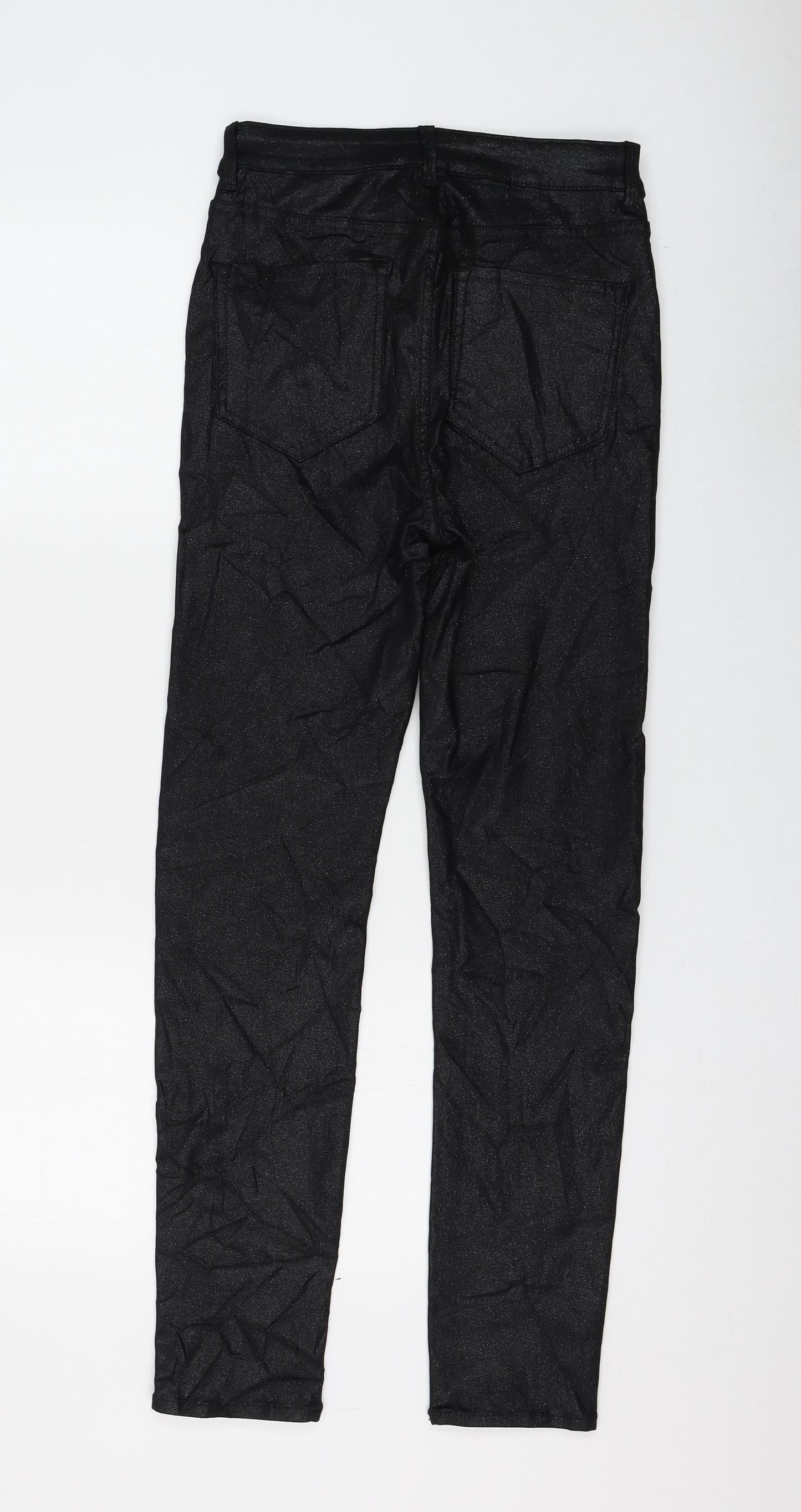 Marks and Spencer Womens Black Viscose Skinny Jeans Size 10 L28 in Regular Zip