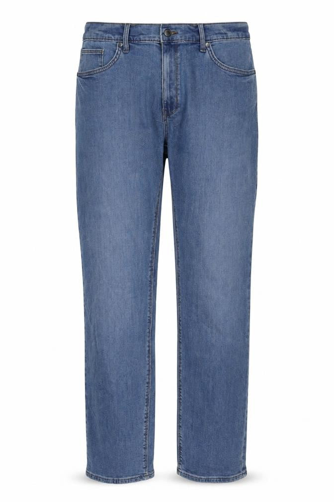 Marks & Spencer Womens Blue Cotton Straight Jeans Size 36 in L33 in Regular Zip