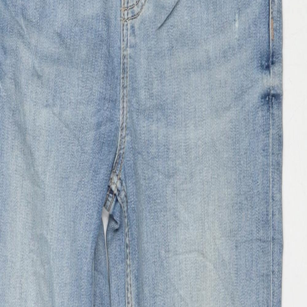 Marks and Spencer Womens Blue Cotton Skinny Jeans Size 8 L26 in Regular Zip