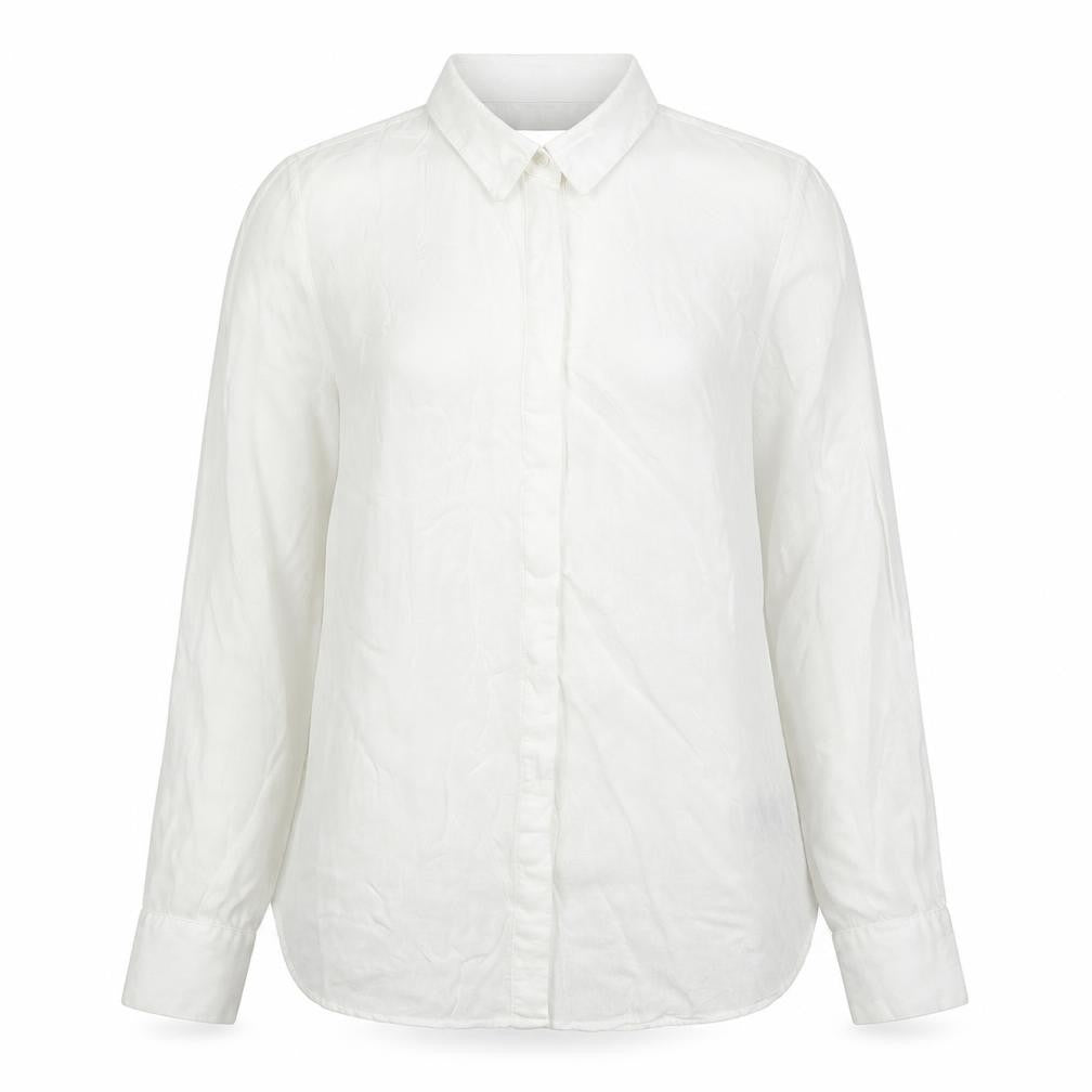 Marks & Spencer Womens White Viscose Basic Button-Up Size 12 Collared