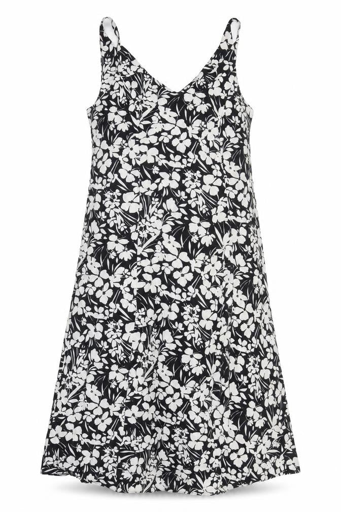 Primark Womens Black Floral A-Line Size 10 V-Neck Pullover