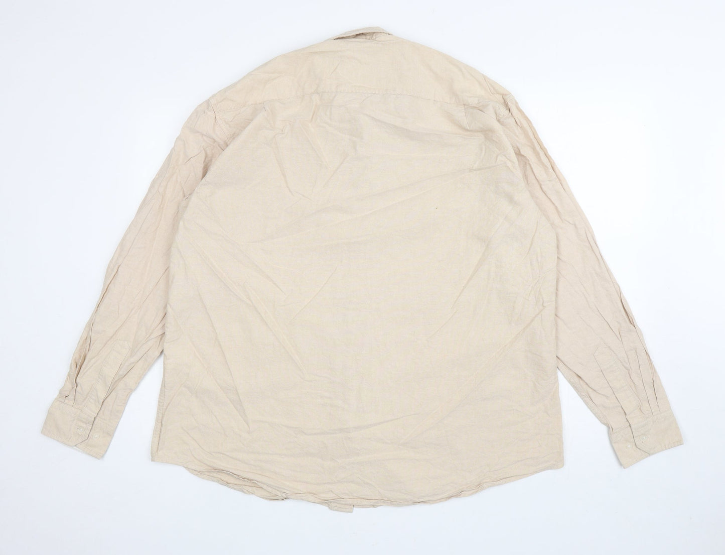 Greenwoods Womens Beige Cotton Basic Button-Up Size XL Collared