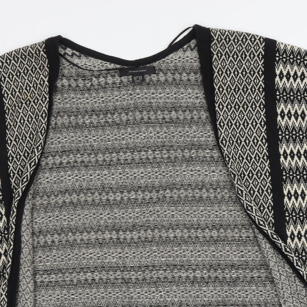 Atmosphere Womens Black V-Neck Geometric Cotton Cape Jumper Size 14