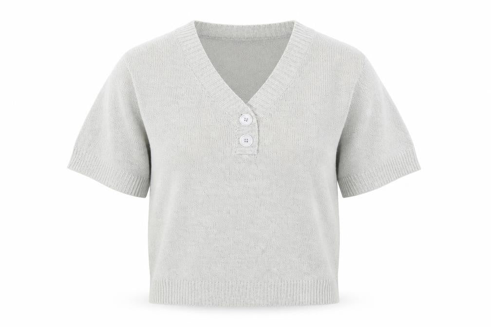 Damart Womens Grey V-Neck Acrylic Pullover Jumper Size 10