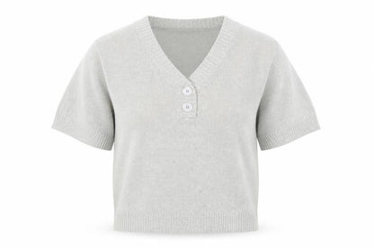 Damart Womens Grey V-Neck Acrylic Pullover Jumper Size 10