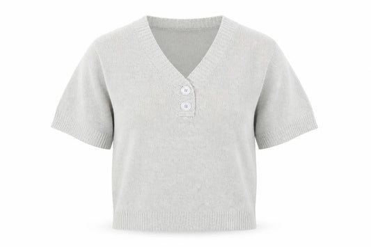 Damart Womens Grey V-Neck Acrylic Pullover Jumper Size 10